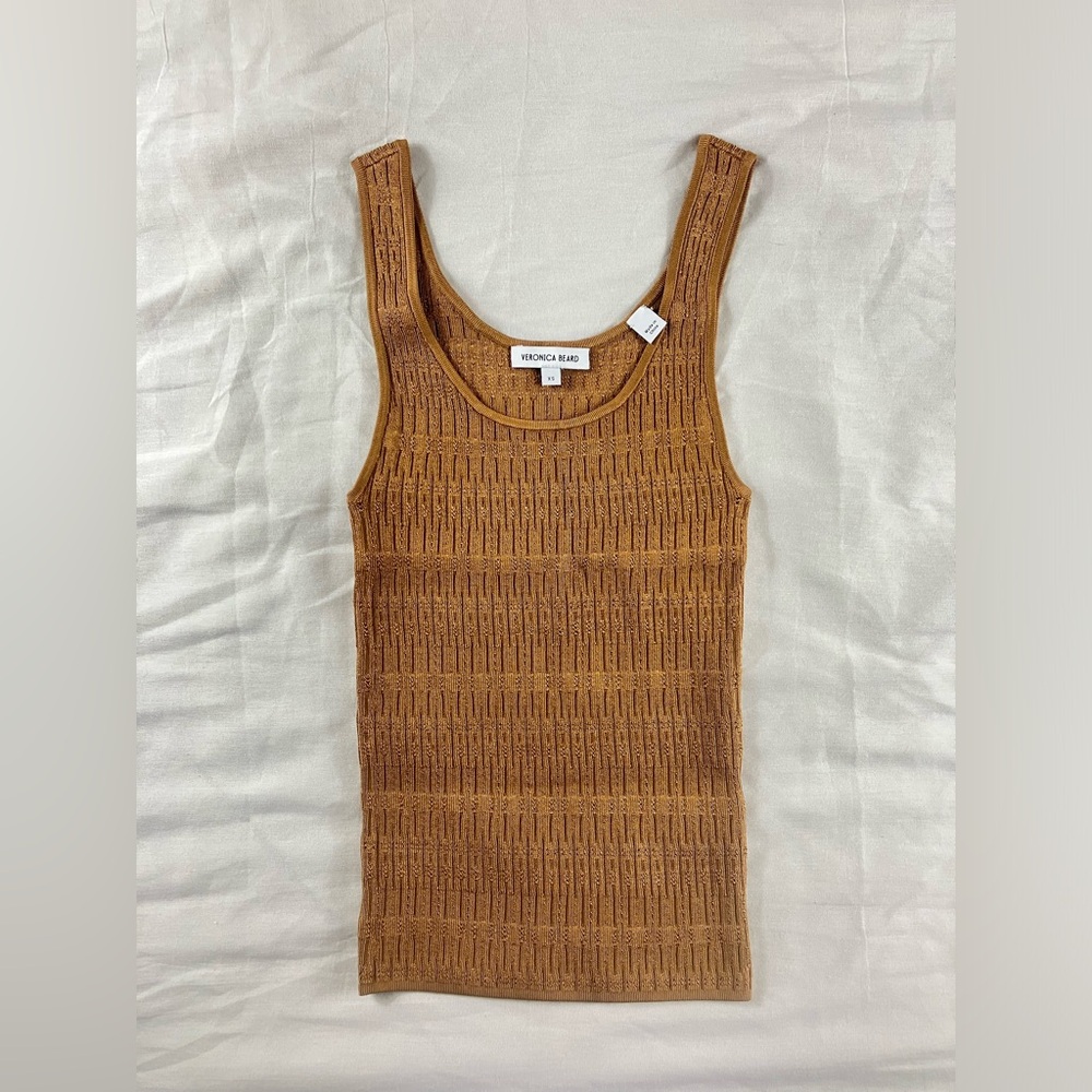 Veronica Beard Whiskey Brown Sandra Tank Top - Picture 4 of 7